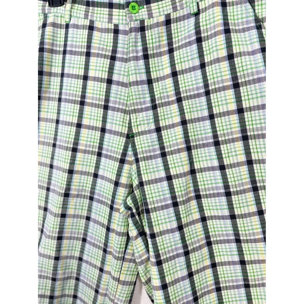 Red Ape Plaid Shorts Mens Large Green White Black Y2K Skater‎ Relaxed Vintage